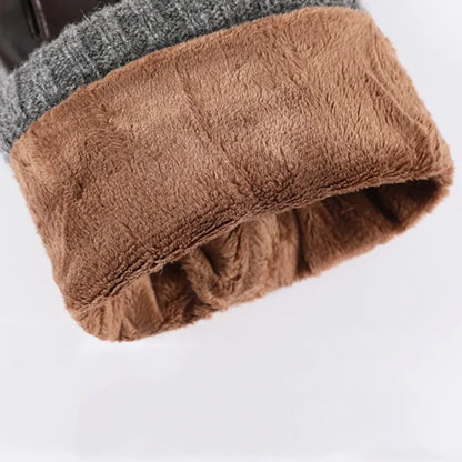 Gants en Cuir Véritable Homme – Gants Hiver Chauds Tactiles pour Conduite et Moto